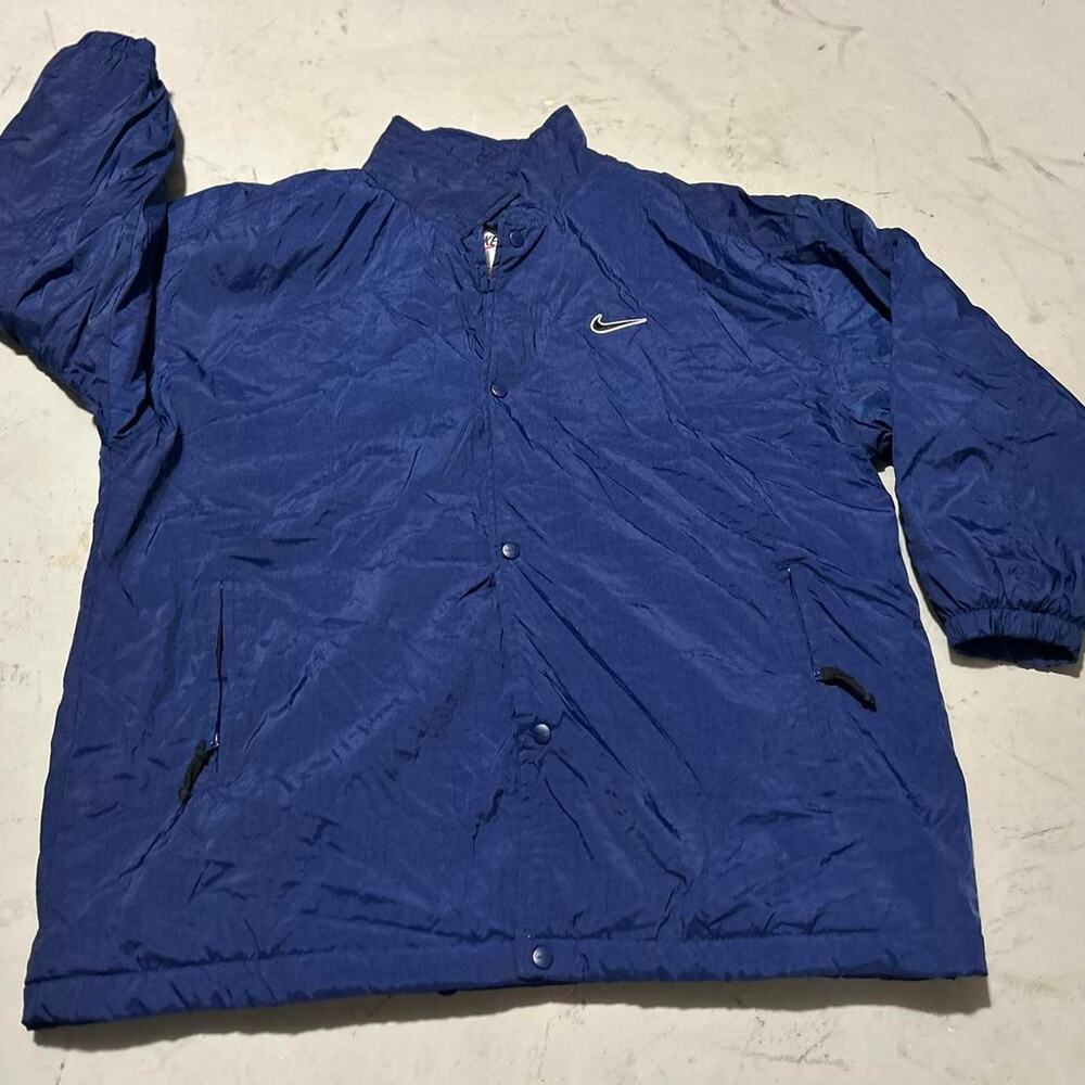 Nike vintage 90s nylon jacket  - Navy Blue - Tagged Large, Fits Like 2XL